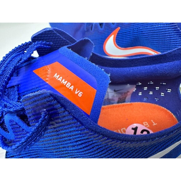 Nike Zoom Men's 12 Mamba V6 Distance DR2733-400 Track Field Spikes blue NEW - Picture 9 of 16